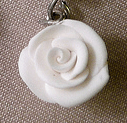 A white Fimo rose